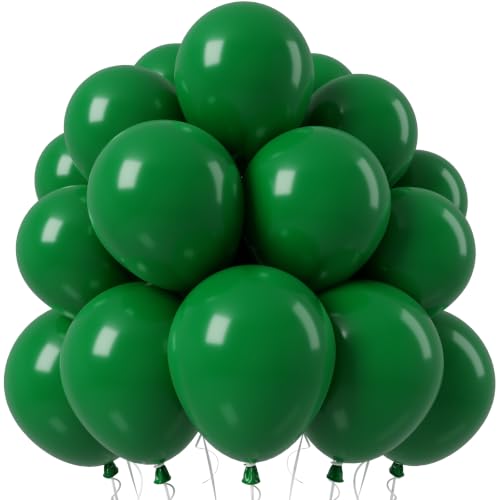Image of Jobkoo Green Balloons, 12 Inch Dark Emerald Hunter Forest Green Balloon