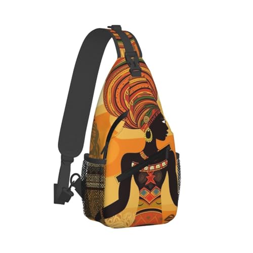Bolso Cruzado African Woman para Hombre y Mujer Negro miniatura 2