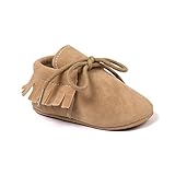 Kuner Toddler Baby Boys Girls Moccasins Tassels Soft Sole Non-Slip First Walkers Shoes (11cm(0-6months), Beige)