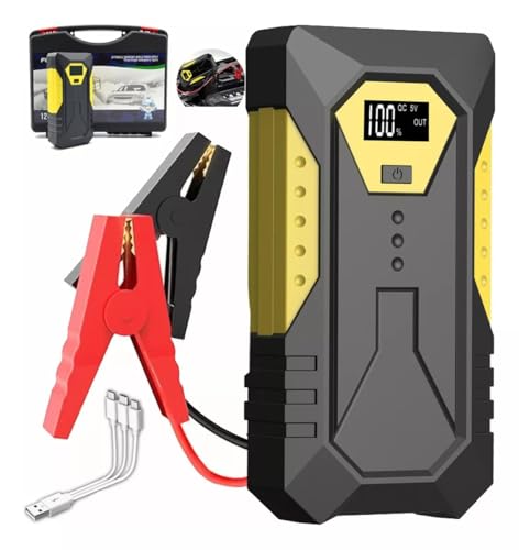Accesorios para Autos, Compra de libro digital YHDZSW Arrancador de Batería de Coche, 2500A 26800mAh Arrancador Portátil de Batería de Coche, Arrancador de Baterias de Auto con Pantalla Digital Carga...