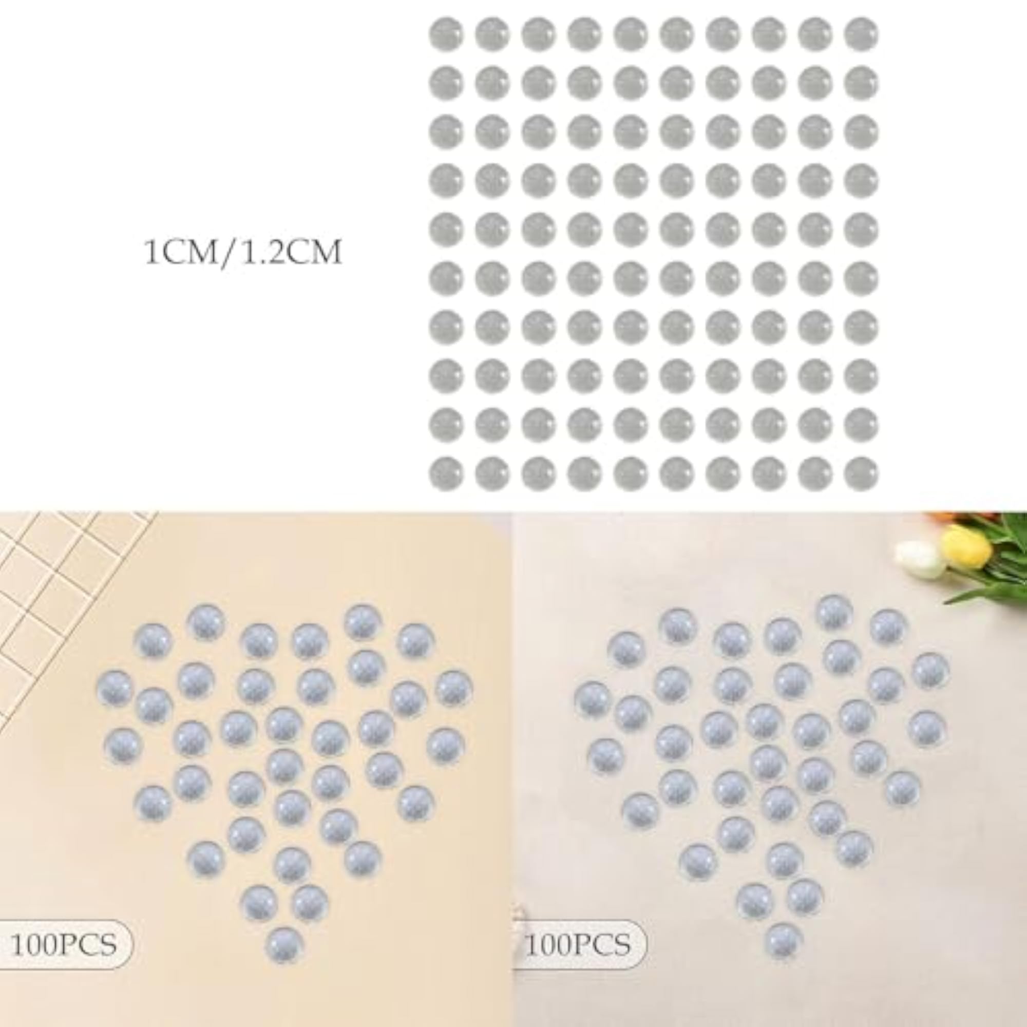 100Pcs Small Glass Beads No Hole for Crafting and Home Decor