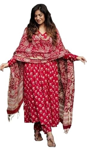Costume salwar haut de gamme en viscose mélangée motif fleuri