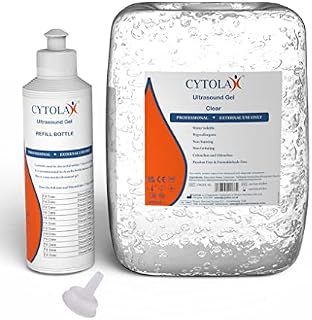Cytolax 5L Ultrasound Gel with 250ml Refill Bottle | 5 Litre Clear Transmission Gel | Non Staining, UKCA CE Certified
