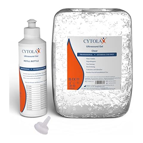 Cytolax 5L Ultrasound Gel with 250ml Refill Bottle | 5 Litre Clear Transmission Gel | Non Staining, UKCA CE Certified Cover