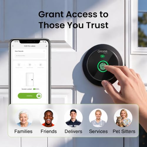 Image of GHome Smart Door Knob Lock with Fingerprint & App Control for Bedrooms