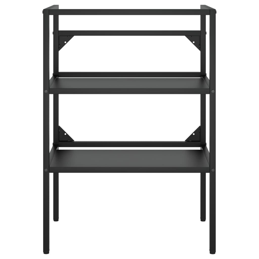 Mueble - Bastidor de lavabo de baño con lavabo integrado de hierro negro