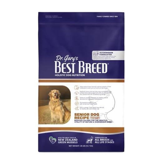 Best Breed Dr. Gary's Senior Dog Recipe, Reduced Calorie Dry Dog Food for Senior & Overweight Dogs, All Breeds, 28 lb. Bag
