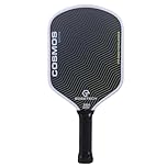 Cosmos Spin | Edgetech Pickleball 16mm Paddle | Dual Layer Surface - Titanium Weave Base - T700 Raw Carbon Fiber Surface | Orbit Grooves for Control and Spin | Space Propulsion Honeycomb PP Core