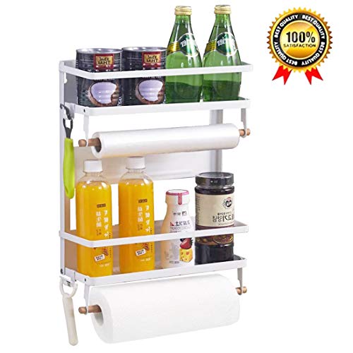 Magnetic Spice Rack,Magnetic Paper Towel Holder Magnetic Shelf Spices Organizer Magnetic Shelves For Kitchen Organization And Storage Kitchen Storage Magnetic Spice Rack For Refrigerator Large White #TOP5