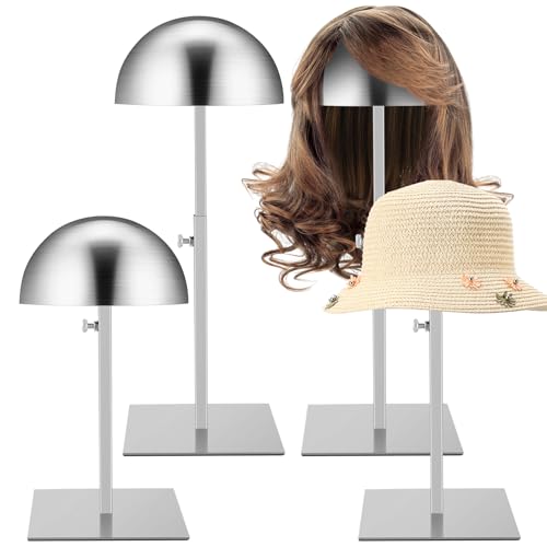Sintuff 4 Pcs Metal Hat Stand for Display 7.9-15.7", Square Base, Silver
