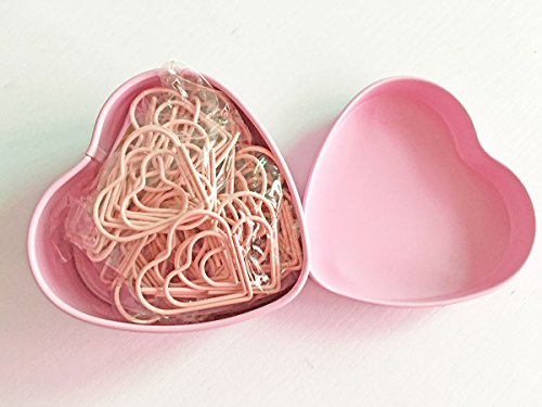 52 Pcs Heart Shape Nonskid Paper Clips,Color Decorative Paper Clips,Creative Office Item #TOP4