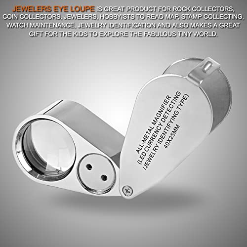 Kingmas FD8495 40X Jewelers Loupe, Led Light Illuminated Folding Magnifying Jewelry Eye Magnifier thumb #2