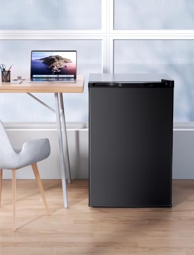 Image of COWSAR 3.1 Cu.ft Mini Dorm Fridge for Bedroom Apartment Office, Black | Reversible Single Door, Adjustable Thermostat, Energy Saving, Remove Glass Shelves, Compact Small Fridge for College Dorm