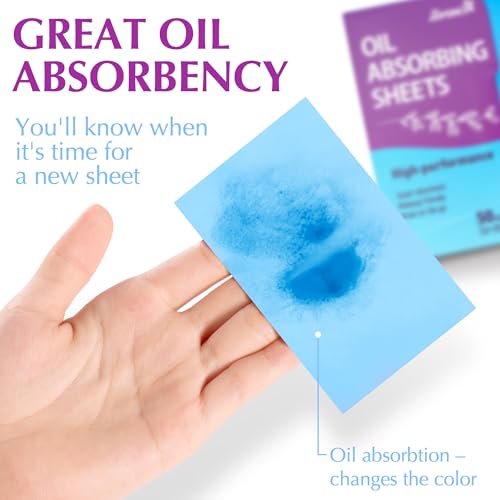 high-performance oil absorbing sheets for face - 3 pack 150 sheets - makeup friendly blotting papers for oily skin - oil blotting sheets for face