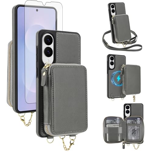 Étui portefeuille Samsung S25 Edge avec sac à main zippé et bandoulière amovible