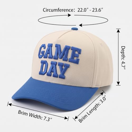 Game Day Hat for Women Men Retro Funny Trucker Baseball Cap Adjustable Hats - image 7