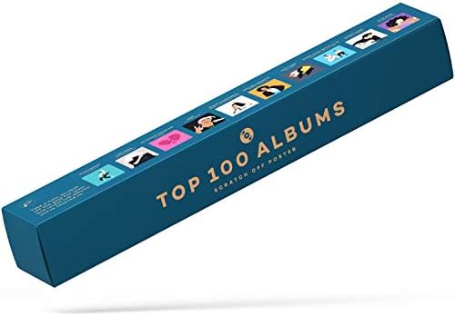 Enno Vatti 100 Albums Scratch Off Poster - 42 x 59.4 cm Top Music of All Time Bucket List - Albums Filled with Well-Love Records and New Artists - Gift for Music Fans