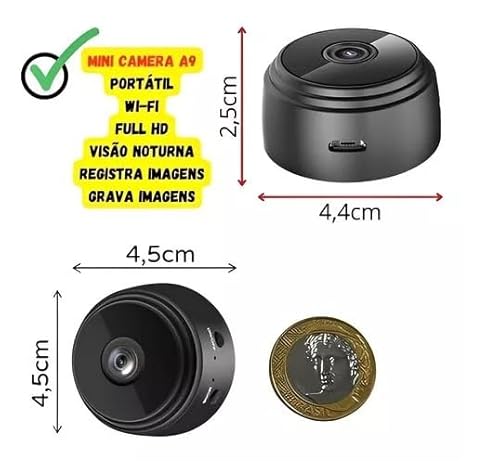Kit 3 Mini câmera espiã WiFi HD 1080P sem fio, câmera de vídeo escondida, câmera de babá com visão n