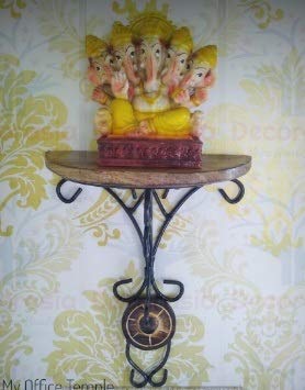 Image of DECORASIA� Beautiful Small Antique Wooden & Iron Wall Temple /Mandir for Home,Office and Other Multi Purpose Utility