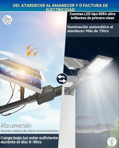 Luz solar exterior IP67 para iluminar el jardín, caminos y el garaje 3