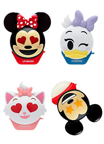 Lip Smacker Disney Emoji Lip Balm 4 Pack, Mickey, Minnie, Marie and Daisy, 2 Count