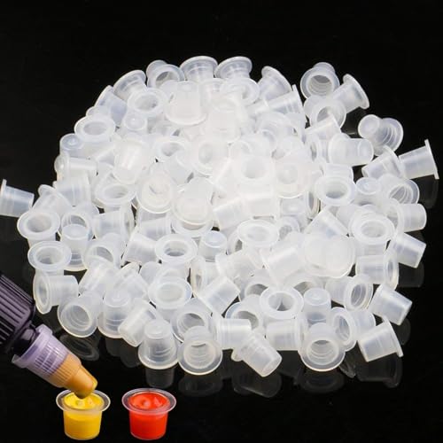 M 1000 Tapas de Color para Tatuaje, Unihuby Tazas de Tinta para Tatuajes Tattoo Ink Caps Ink Cups 11 mm Desechables Tatuajes Tazas