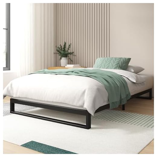 ZINUS Trisha Estructura de cama metálica de 18 cm, Base para colchón, Somier de láminas de madera, Para adultos, niños, adolescentes, 90 x 190 cm, Negro