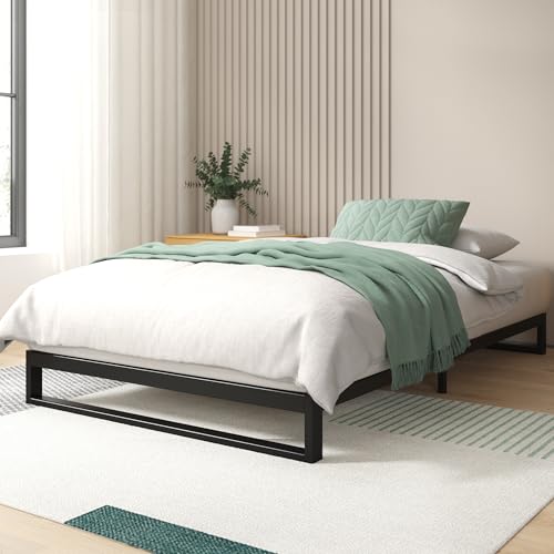 Zinus Trisha Bed 100x200 cm - Höhe 18 cm - Metall-Plattformbettrahmen mit...