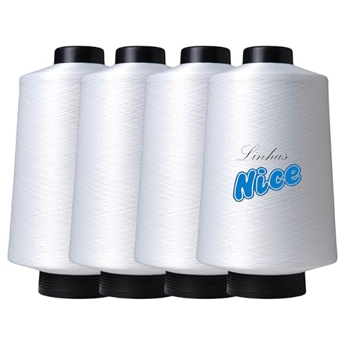 Kit 4 Fio 500G Cada - Preto, Branco - Para Costura Em Maquina Overloque (BRANCO)