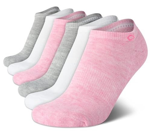 Image of Calvin Klein Womens No Show Socks - 6 Pack Breathable Cotton Blend Athletic Performance Low Cut Running Socks for Women