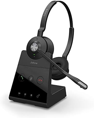 Jabra Engage 75 On-Ear DECT Stereo Headset - Skype For Business Certified Wireless Headphones with Advanced Noise Cancellation for Deskphones and Softphones  Black  UK Version