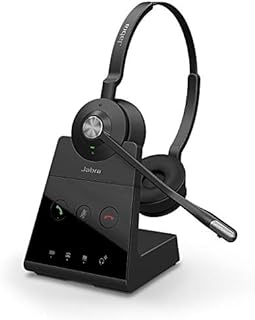 Jabra Engage 75 On-Ear DECT Stereo Headset - Skype For Business Certified Wireless Headphones with Advanced Noise Cancellation for Deskphones and Softphones  Black  UK Version