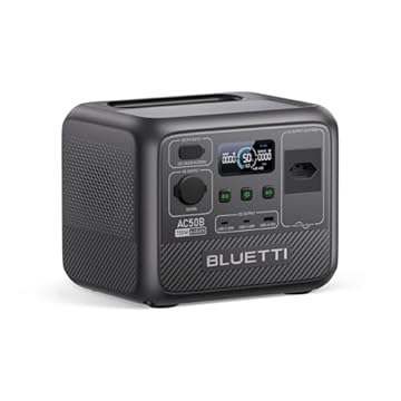 BLUETTI AC50B Gerador de Energia Solar, Bateria LiFePO4 de 448Wh, Saída CA de 120V|700W (Pico de 1000W), Saída PD USB-C de 65W, Estação de Energia Portátil para Camping, Viagem (Placa Solar Opcional)