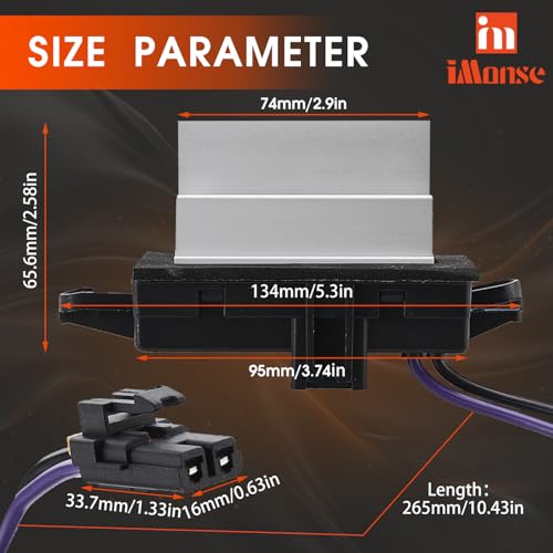 Image of AC Blower Motor Resistor Blower Control Module Compatible with 2003-2007 Chevrolet Silverado Avalanche Suburban Tahoe, GMC Sierra Envoy Yukon, Replace 15-80567 89018778 4P1516