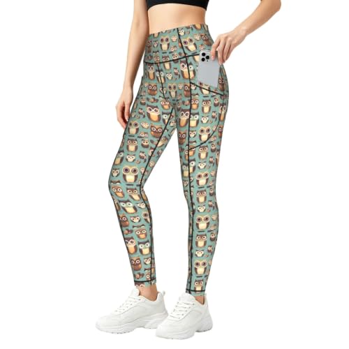 Pantalon de yoga ample au motif hiboux idéal pour vos moments de détente