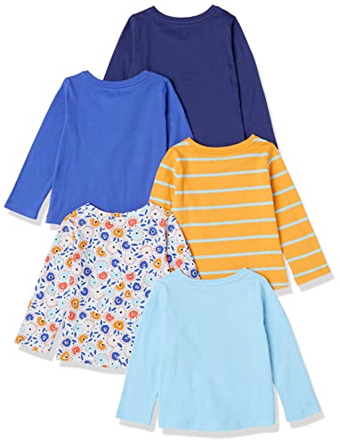 Image of Amazon Essentials Girls and Toddlers' Long-Sleeve T-Shirts, Multipacks
