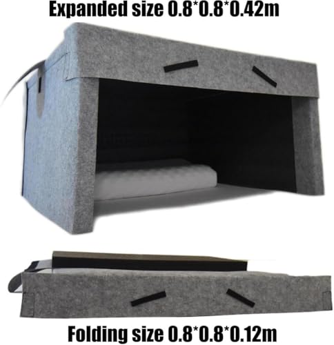 Tenda oscurante per dormire, in cotone, insonorizzata, design pieghevole con altoparlanti integrati, a prova di luce e ventilazione, aiuto multifunzionale per dormire