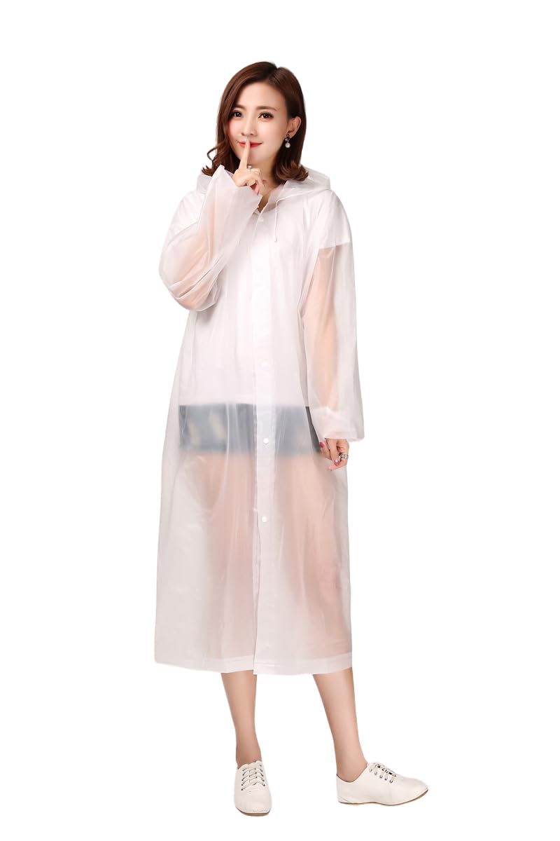 f s firmed string FIRMED STRING RAINCOAT FOR WOMEN's -TRANSPARENT WATERPROOF REUSEABLE RAINWEAR WITH FUNCTIONAL POCKETS, ADJUSTABLE HOOD AND CARRYING POUCH-picture-17