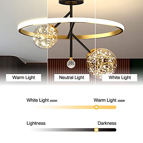 Chandelier LED 43w avec intensité variable continue et abat-jour chic - 5