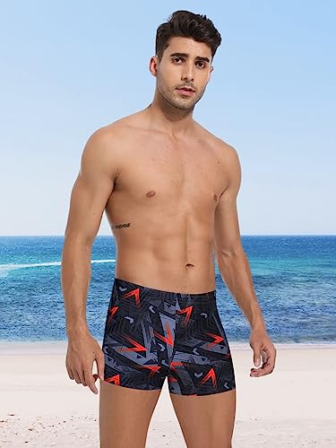 Image of Men's Square Leg Swimming Jammer Shorts UPF50+,Men Swimsuit Swim Jammers Fabric Shape Retention