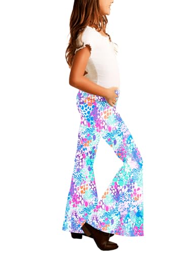 Image of Deerose Girls Halloween Hippie Bell Bottom Pants High Waist Flare Pants 5-14 Years