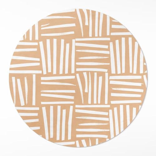 Tapis de sol vinyle élégant de haute qualité géométrie ronde - 2