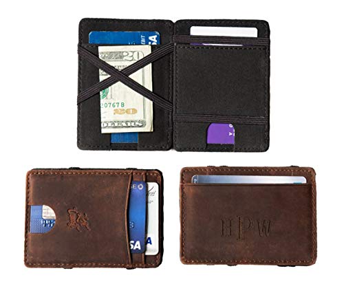 Personalized Distressed Leather Flip Wallet by Left Coast Original - Main Image