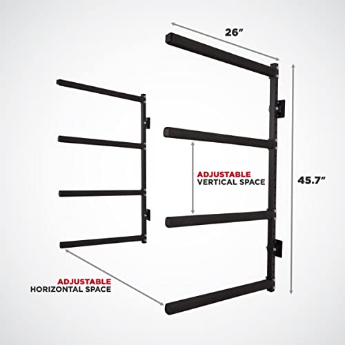 Raxgo Wall Kayak Storage Rack, Heavy Duty Wall Mounted Garage Kayak Storage Hooks For Kayaks, Sup, Canoe & Paddleboard, For Indoor, Outdoor, Garage, Adjustable Arms - Universal Design #TOP3