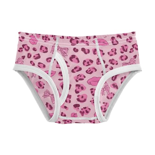 Wusikd Pink Leopard Print Bows Boys' Underwear Cotton Boys Briefs Soft Toddler Underwear 2T