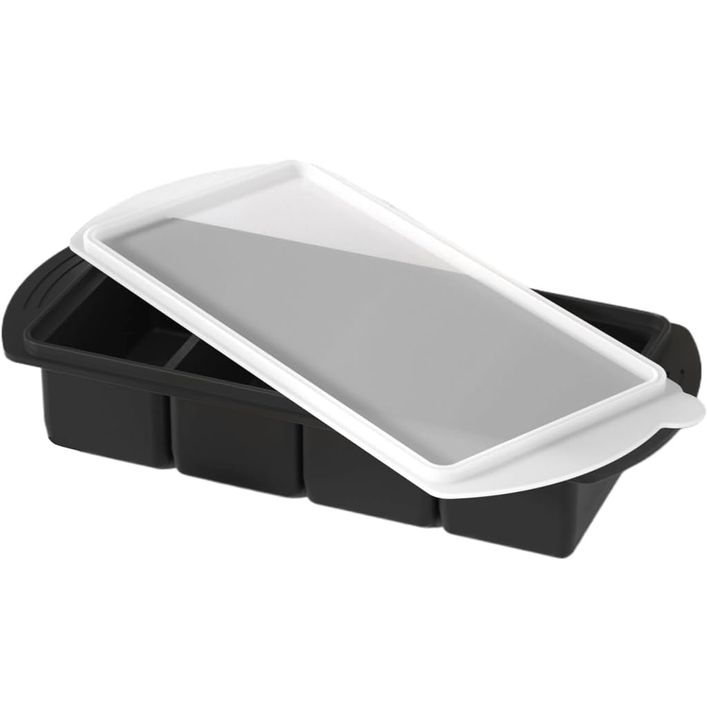 Bandeja de hielo silicona grado alimenticio, gran capacidad, tira larga, molde for hacer en el hogar, bandeja fácil desmoldar(A)