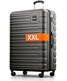 Travely Polycarbonat Koffer Groß 87cm XXL   150L Innenvolumen, sehr robuster Hartschalenkoffer mit sanften Rollen & TSA Schloss, Reisekoffer, Handgepäck Koffer, Reisekoffer mit Rollen