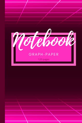 COSMOS GRAPH-PAPER NOTEBOOK 6"x 9" 120 pages: Neon pink grid patterned Graph-Paper Notebook. Drawing two-dimensional graphs, Plotting experimental data, Plotting mathematical functions.