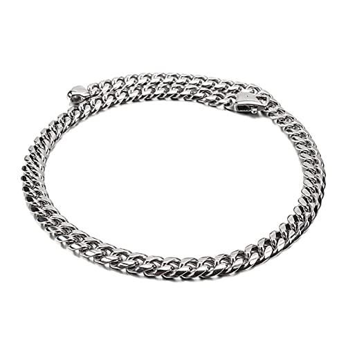 Chaîne Maille Gourmette en Acier Inoxydable Argenté Homme Longueur 55cm Largeur 9mm