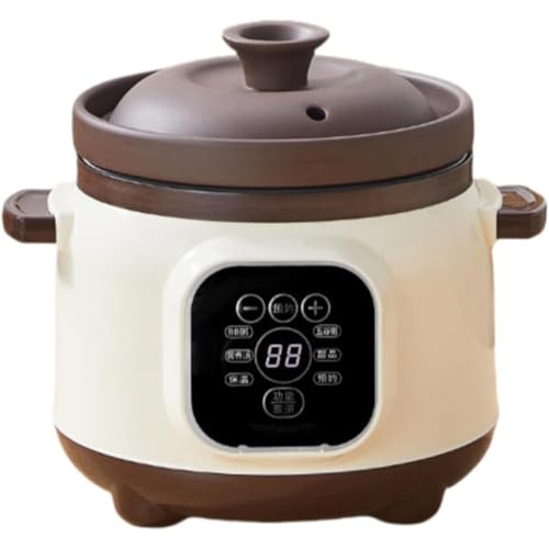 電気煮込み鍋 紫粘土シチュー鍋 調理鍋 Tufduzo 自動調理ポット 大容量1.8L/3.8L 6つの煮込み機能 予約機能付き お粥、スープ煮、ギフトなどに最適 (3.8L)